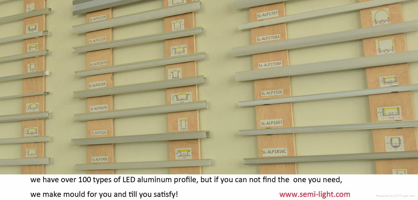 LED aluminum profiles for LED strips 16*16mm for PCB width 10mm 5