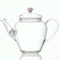 Double wall glass teapot  for flower 3