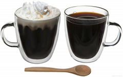 double wall glass cups  ice cream glass mugs