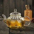 Hot Selling Christmas Gift Wholesale pumpkin Glass Teapots With Infuser  1