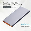 Aluminum high quality slim Portable power bank charger