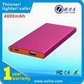 Mobile External Battery Charger USB Portable Power Bank 4000mah Made in China 2