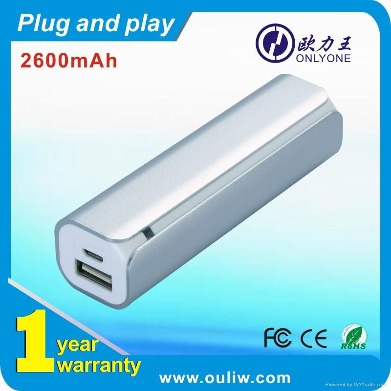 Mini size 2600mAh Portable  power bank with plug and play function for Iphone 6 2