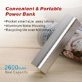 Mini size 2600mAh Portable  power bank with plug and play function for Iphone 6 4