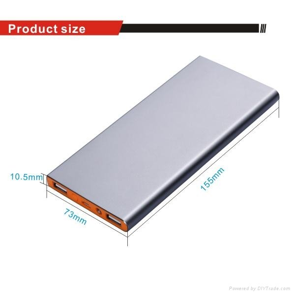 Aluminum high quality slim Portable power bank charger 3