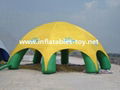 competitive inflatable spider dome tent in yellow and white 1