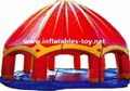 competitive inflatable spider dome tent in yellow and white 4