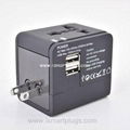 Universal Travel Power Adapter Plug Charger With 2 Port 1A USB for Cell Phone 