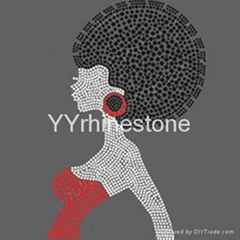 Afro girl beautiful black girls rock rhinestone transfer hotfix motifs