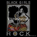 Afro girl beautiful black girls rock rhinestone transfer hotfix motifs 4