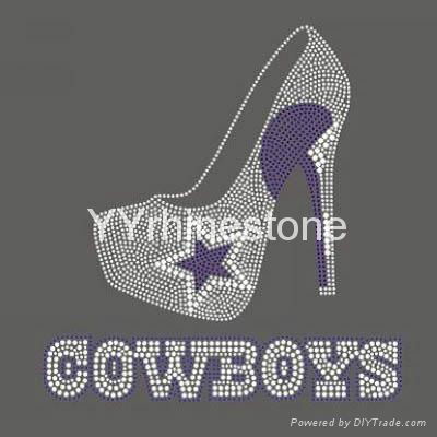 Dallas cowboy high heel shoes wholesale rhinestone transfers