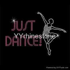 Dance girl wholesale rhinestones transfer new design