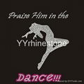 Dance girl wholesale rhinestones transfer new design 2