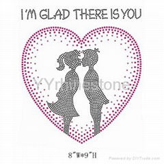 Happy Valentine's Day Rhinestone Transfer Hotfix Motif