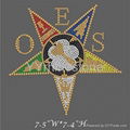 OES Eastern star hotfix rhinestone transfer 1