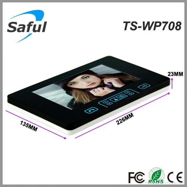 Saful TS-WP708 High-strength tempering glass Wireless Video Door Phone 3
