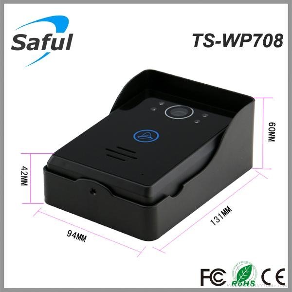 Saful TS-WP708 High-strength tempering glass Wireless Video Door Phone 5