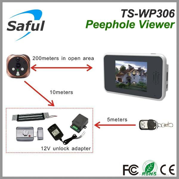 2.4GHz Digital  Wireless Peephole Viewer TS-WP306 3