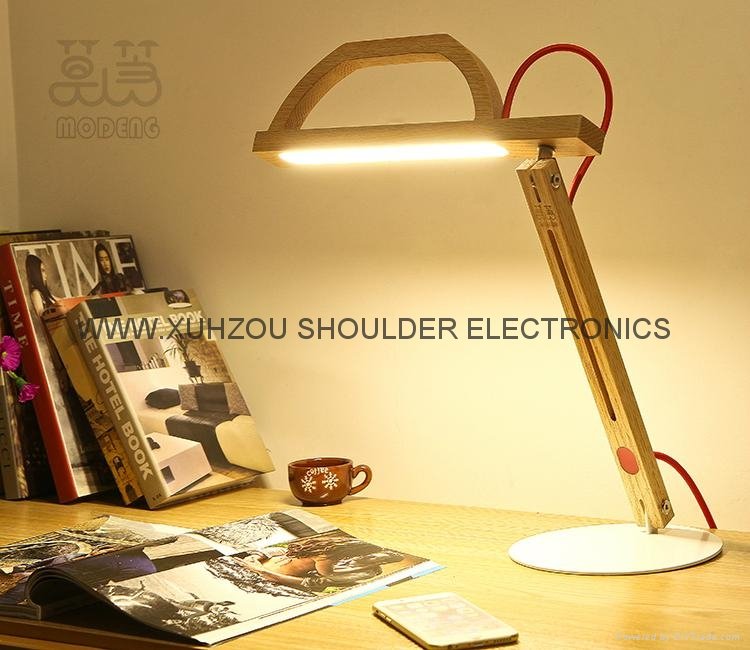 10w led foldable table lamp wooden desk light  2