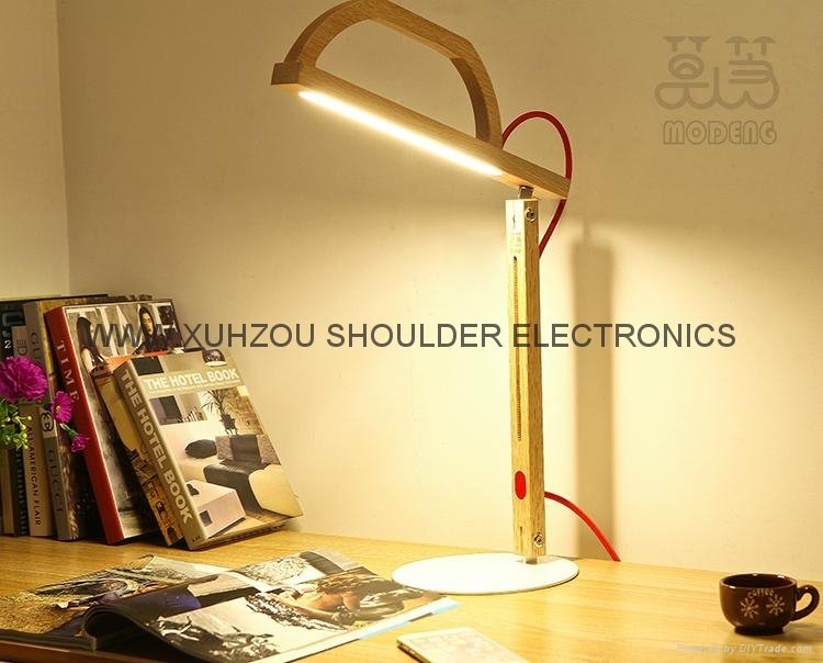 10w led foldable table lamp wooden desk light  3