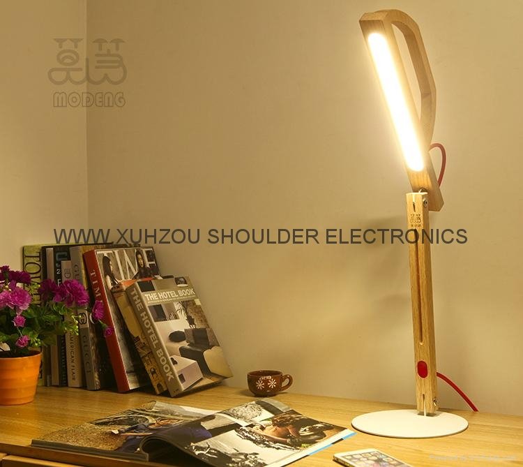 10w led foldable table lamp wooden desk light  5