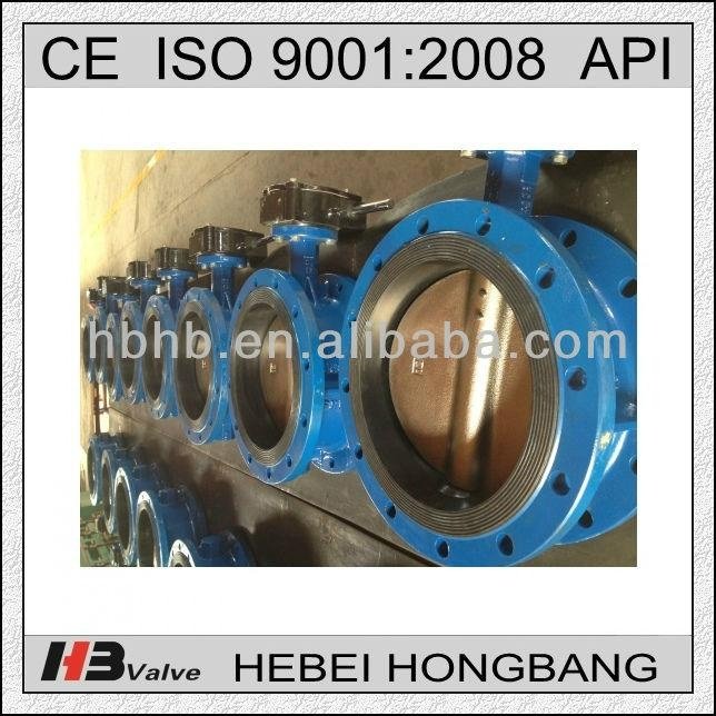dn50~dn1400 pn10/16 ductile iron double flange butterfly valve