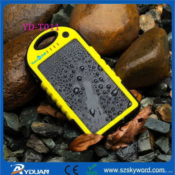 5000mAh Waterproof IPX4 Solar Charger for iPhone 6 plus