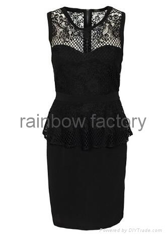 New Model Dress 2014 Women Black Lace Bodycon Club Clothes 4