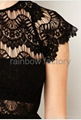 New Ladies Dress Cap Sleeve Black Lace Peplum Plus Size Dress 4