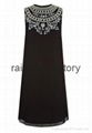 Clothing Design Black Sleeveless Embellishment Tunic Chiffon Dresses 3