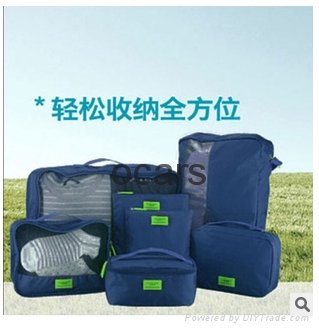 Travel Clothing Organizer Bag Set 5PCS Storage Mesh Pouch Colorful Cosmetic Bag  3