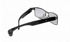 Optical reading glasses with bluetooth headset