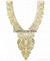 LW0263 Luxury golden chemical lace for neck trim