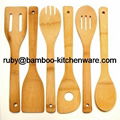  Bamboo Wood Kitchen Dining Cultery Cooking Utensil Set