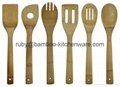  Bamboo Wood Kitchen Dining Cultery Cooking Utensil Set 2