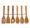  Bamboo Wood Kitchen Dining Cultery Cooking Utensil Set 1