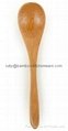 Kitchen Small Mini Wooden Bamboo Salt Long Spoon 2