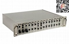 16 Slot Managed Chassis Fiber Optic Media Converter With Dual Power Supply