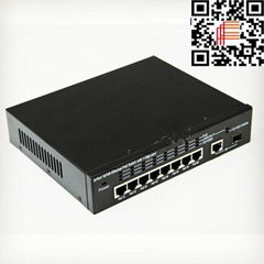 8 Ports 10/100Base TX Ethernet POE Switch with 1 Gigabit TP/SFP Ports Combo