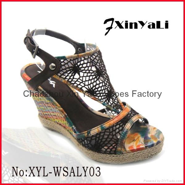 2015 Wedge Platform Comfortable ladies sandal shoes 5