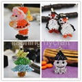 sell cute beaded doll keychain mobile phone accessories for Christmas  1