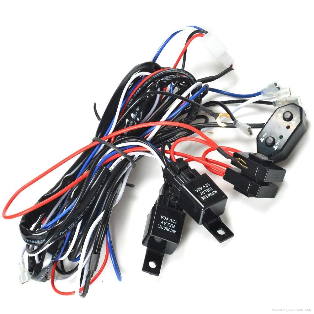 2 Legs Wiring Harness and Switch Support 300W Double Color Light Bar 