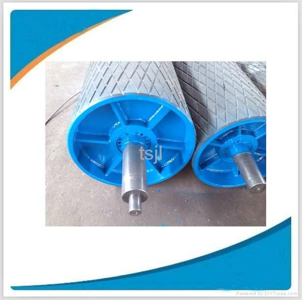 Rubber lagging belt conveyor tail drum pulley 2