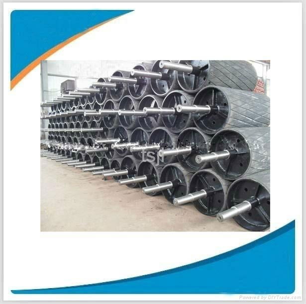Rubber lagging belt conveyor tail drum pulley 3