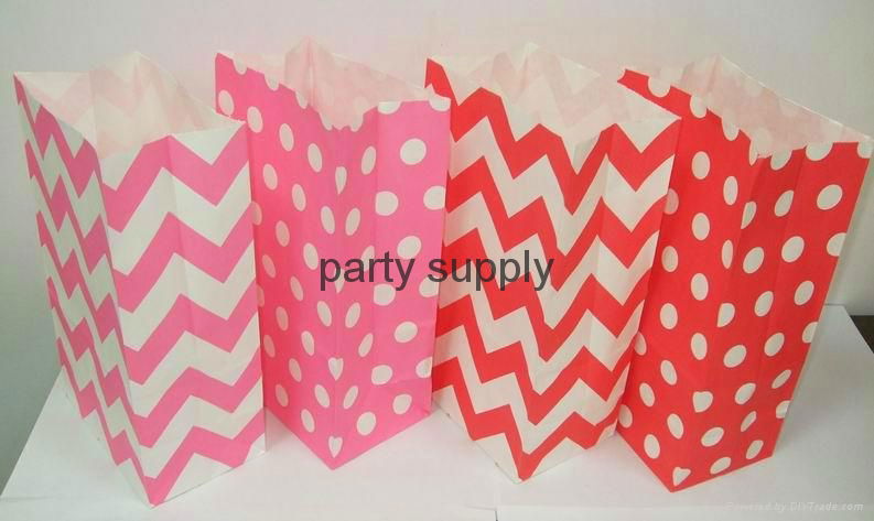 Standup Colorful Polka Dots Paper Bags Christmas Bag Open Top Gift Pack 5