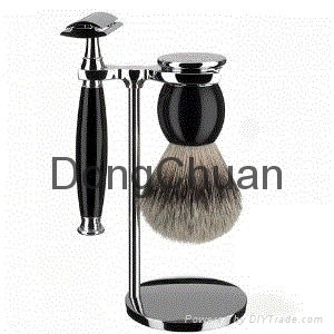 Badger hair shaving brush set