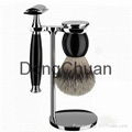 Badger hair shaving brush set