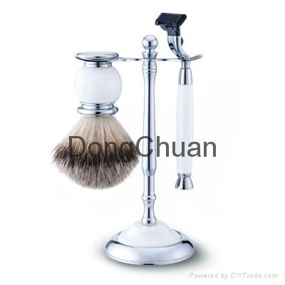 Badger hair shaving brush set 2