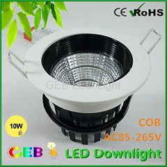 CE ROHS 5W7W 10W 12W 18W COB LED Recessed Downlight Kit Max 120lm per watt 