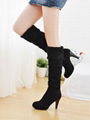 Suede Women's Stiletto Heel Riding Boots Knee High Boots 4